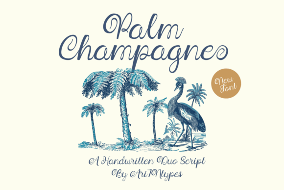 Palm Champagne: The Duo Script Blending Tropical Charm with Elegance
